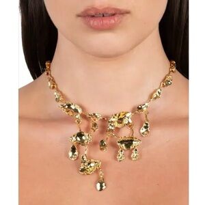 Alexis Bittar Brut Gold Mosaic Cascade Necklace